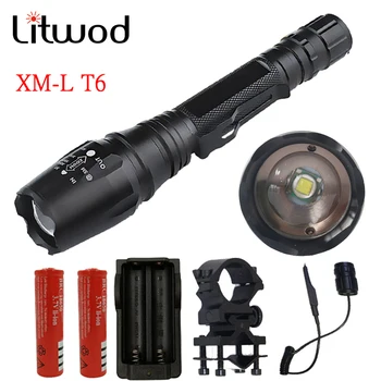 

Litwod Z20V5 CREE XM-L T6 LED Flashlight Torch Zoomable led torch For 2x18650 batteries aluminum led bicycle flashlight tactical