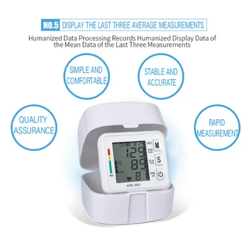 

Blood Pressure Monitor Automatic Blood Pressure Measurement Wrist Electronic Sphygmomanometer Pulse Rate DetectionVoice Playback