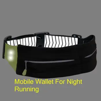 

LED Lamp Men Women Waist Belts Pouch Packs Phone Bags Sport Running Case Carrying Cover Night Vision For IPhone Huawei Xiaomi