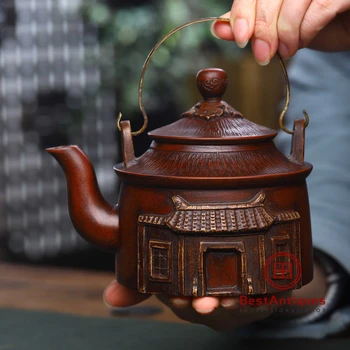 

Yixing Zisha Teapot Purple Clay Teapots Handmade Baota 520cc