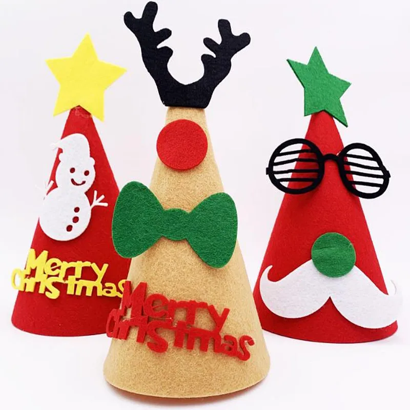 3 шт поздравительная открытка Рождественская Веселая декоративная шляпа дети Европа и Америка украшения на голову