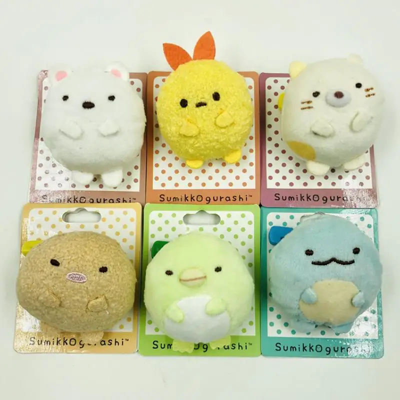

1pc exquisite Japanese Sumikko Gurashi Plush doll Badges cute Icons on The Backpack Pin Brooch Badge plush toys gift