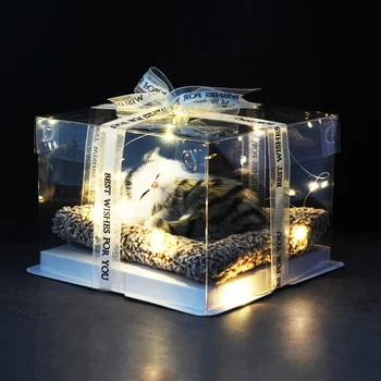

Simulation Animal Cat Car Home Decor For Women Wedding Party Valentine Christmas Birthday Gift With Light Festival DIY Supplies