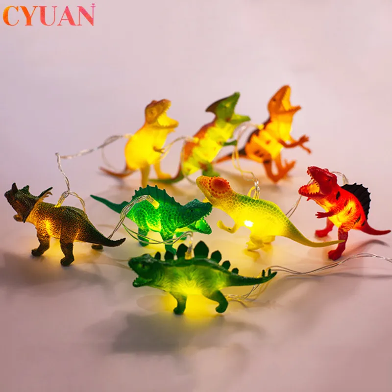 2m LED Dinosaur String Light Jurassic World Decor Fairy Lights Garland  Children Room Boy Birthday Party Decor Kids Gifts Toy
