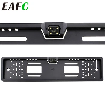 

Auto Parktronic EU Car License Plate Frame HD Night Vision Car Rear View Camera Reverse Rear Camera With 4 Led Light