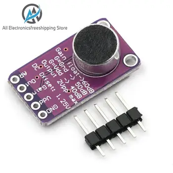 

MAX9814 Microphone AGC Amplifier Board Module Auto Gain Control for Arduino Programmable Attack and Release Ratio Low THD