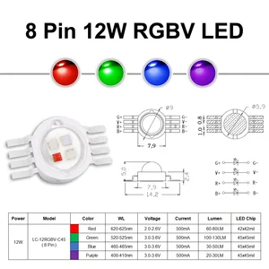 Image 5 - Bombilla Super brillante de 4W, 12W, RGBW, RGBWW, Chip LED RGBV COB 3W, rojo, verde, azul, blanco, Morado, a todo Color, bricolaje, para escenario, DJ, DMX