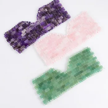 

Jade Eye Mask Rose Quartz Healing Germanium Stone Eye Sleep Blindfold Soothes Relaxes Facial Muscles Eye Care SPA Massage Tool