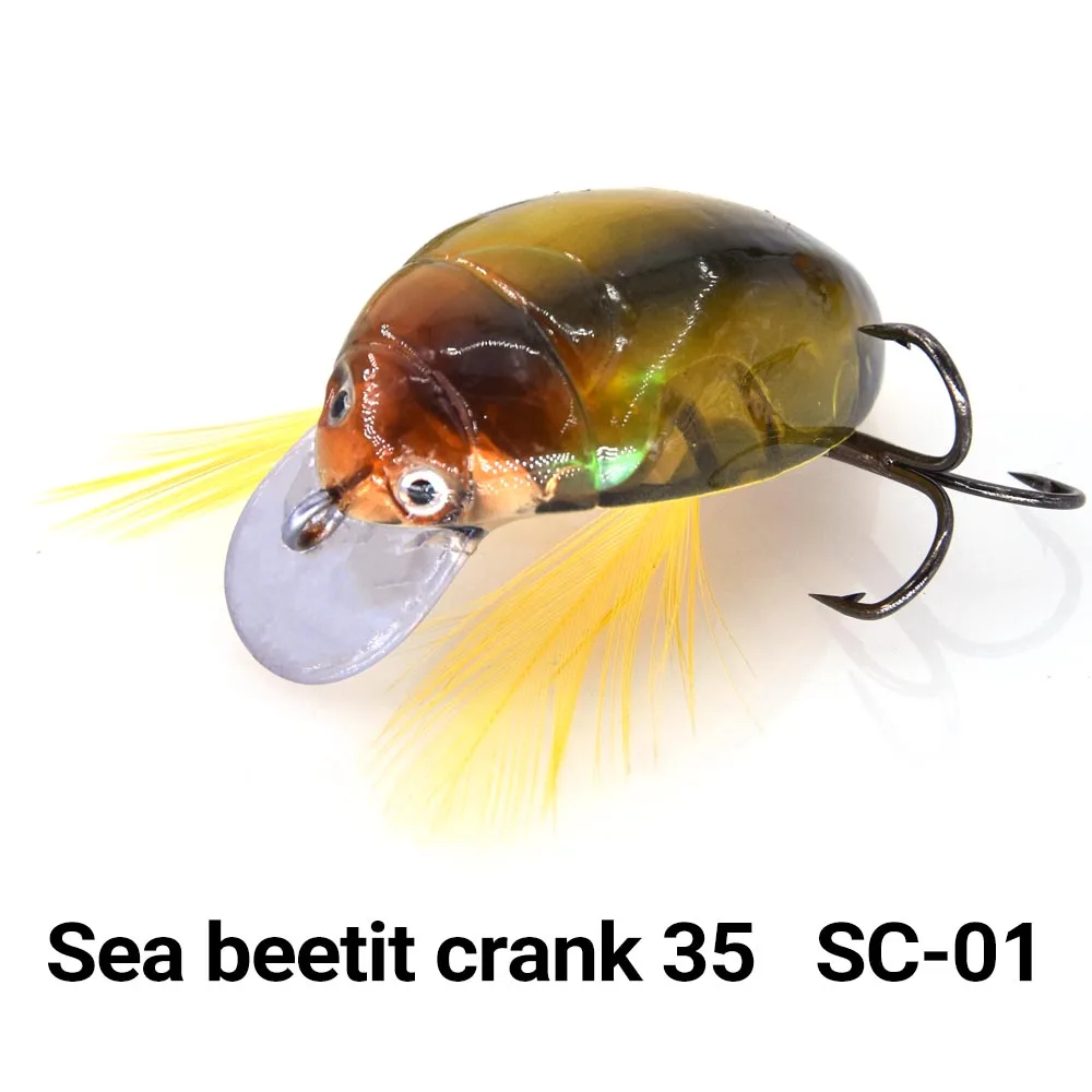 Makebass Artificial Beetle Fishing Bait Insect Fishing Lures Sea beetit  crank 35 Bass Hard bait Fishing Tackle Lure bait