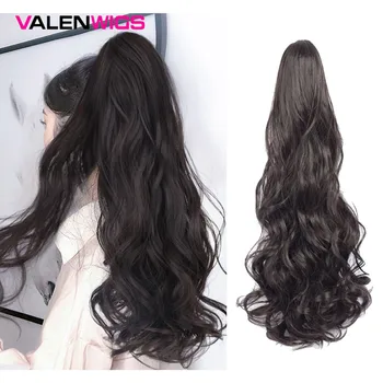 

Valenwigs Ponytail Extension Long Wavy Claw Ponytail Clip On Synthetic Ponytail Claw Jaw in Hair piece 22''For Black White Women