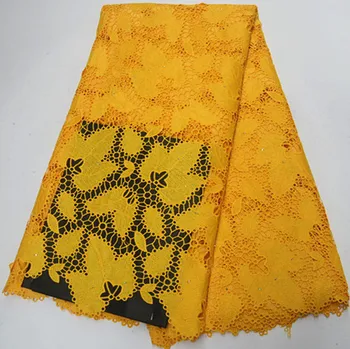 

guipure lace fabric african cord lace fabric gold african lace fabric 2019 high quality 5yards nigerian lace fabrics PS-Q197