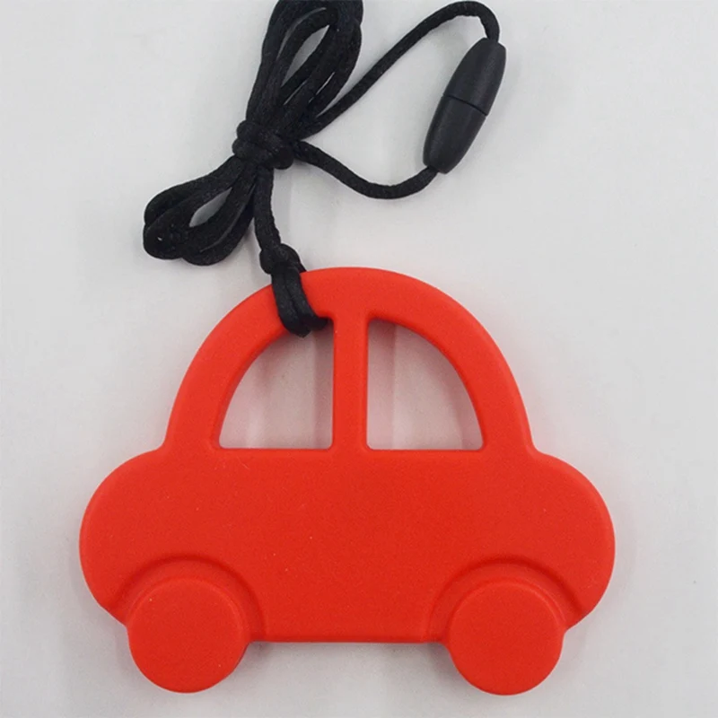 1 шт. DIY силиконовый автомобильный Прорезыватель зубов для малышей Жевательная подвеска BPA свободное вскармливание сенсорные Прорезыватели кольцо для соски игрушка Gfit - Цвет: RD1