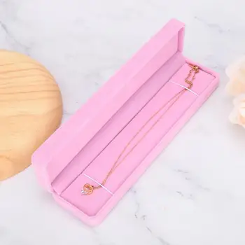 

2pcs Velvet Long Chain Necklace Storage Box Case Holder Jewelry Display Case Organizer Necklaces Joyeros Organizador De Joyas