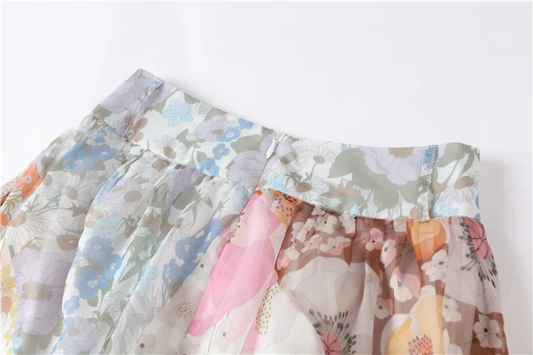 Цветной дизайнерский комплект из 2 предметов для подиума, женские элегантные рубашки с длинным рукавом и круглым вырезом, Блузка+ юбка макси для женщин, Новинка