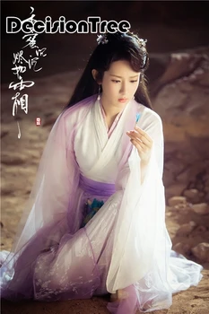 

2020 national ancient chinese dress cosplay costume ancient women chinese tv hanfu Ash-like Frost chinese stage performance