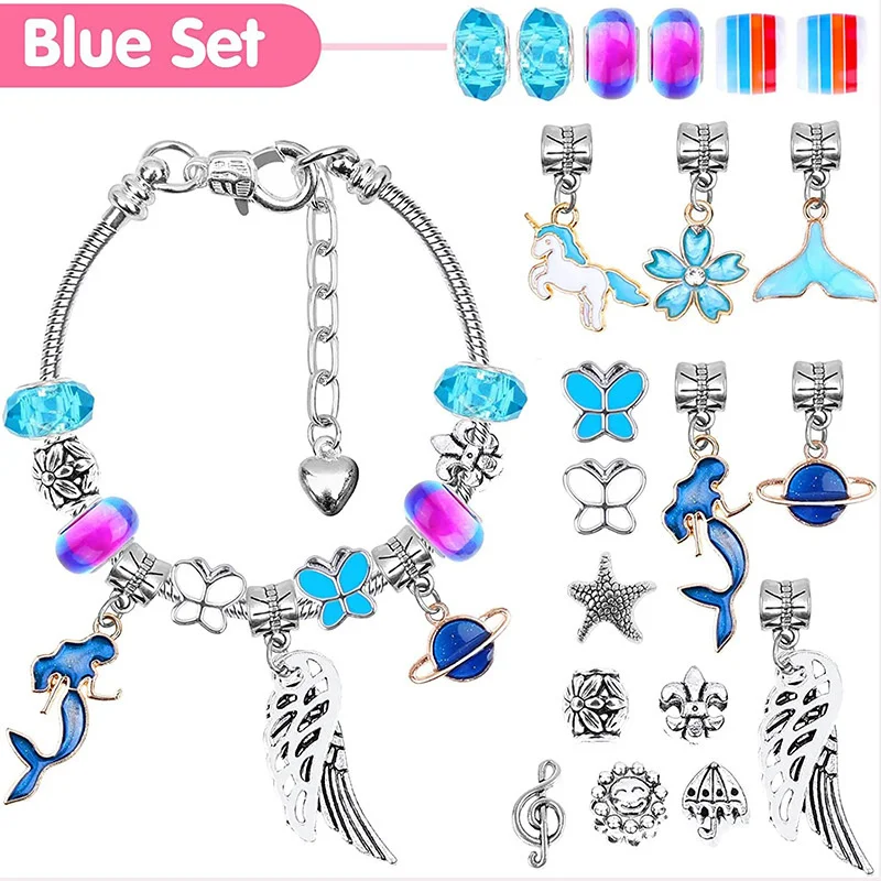 Children's Bracelet Set Making Kit Charm Bracelet Necklaces Present Pandora  Alloy Beads Set DIY Child Bracelet Free Ship