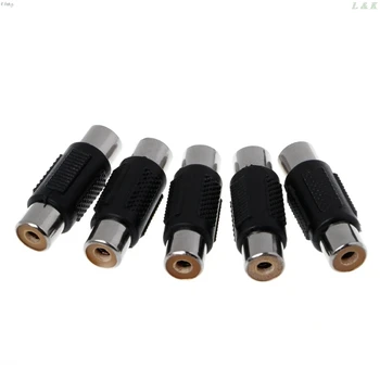 

5 Pcs RCA Female to RCA Female Audio Video Cable Jack Plug Adapter Connector l29k