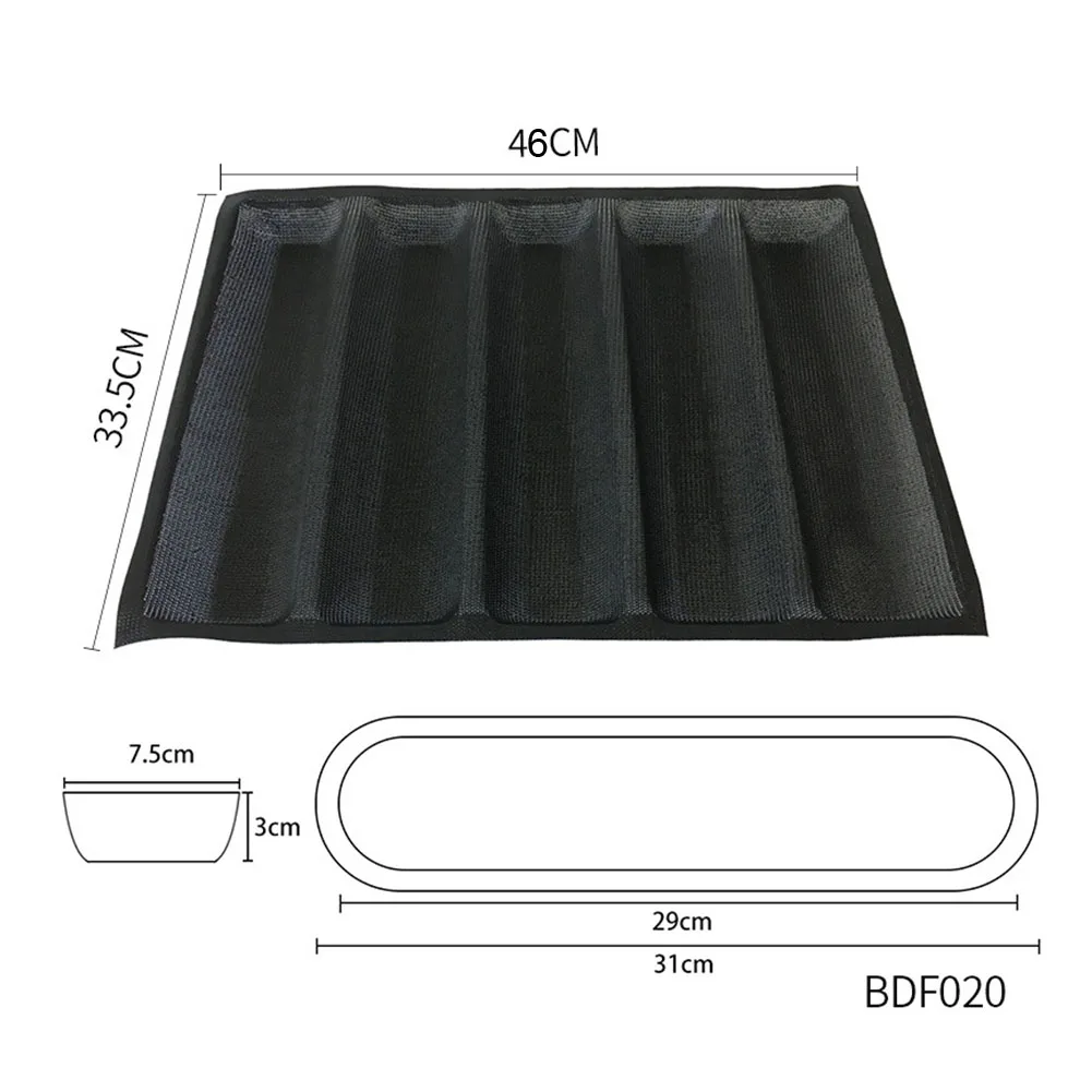 12 дюймов 5 сетки дома экологически чистый французский хлеб DIY практичный силикон нетоксичный гибкий поддон для печи выпечка, Багет плесень кухня