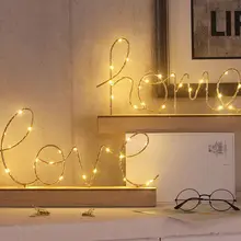 Скандинавские Креативные украшения для дома, настольная лампа с надписью Love/home, Романтические Светодиодные ночники, лампа для спальни, рядом с настольными огнями