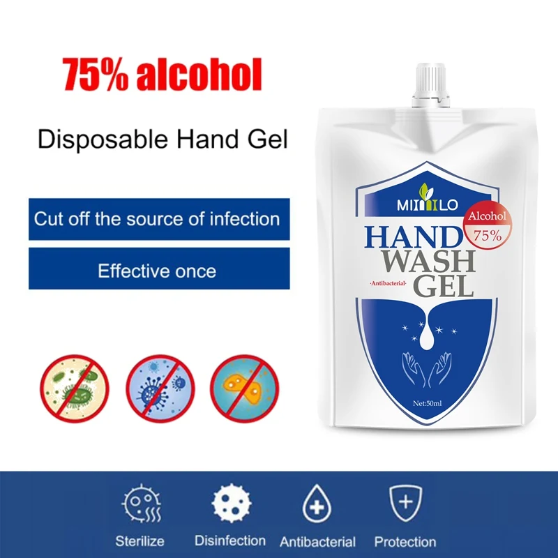 

Pro 50ml Disinfecting Hand Wash Gel Portable Spray Sterilization 75% Alcohol Disposable Hand Sanitizer in stock