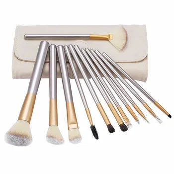 

12pcs or 1pc Classic Beige Wood Handle Cosmetic Professional Makeup Brushes Set Kit For Face Make Up Brush Beauty Tool