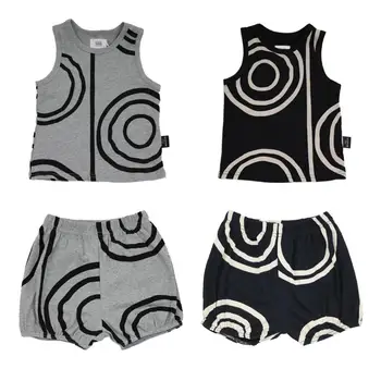 

Christmas Children Clothes Fashion Cotton Sleeveless Girls Vest Kids Leisure Baby Boy Shorts Clothing Summer Boys Clothes 2019