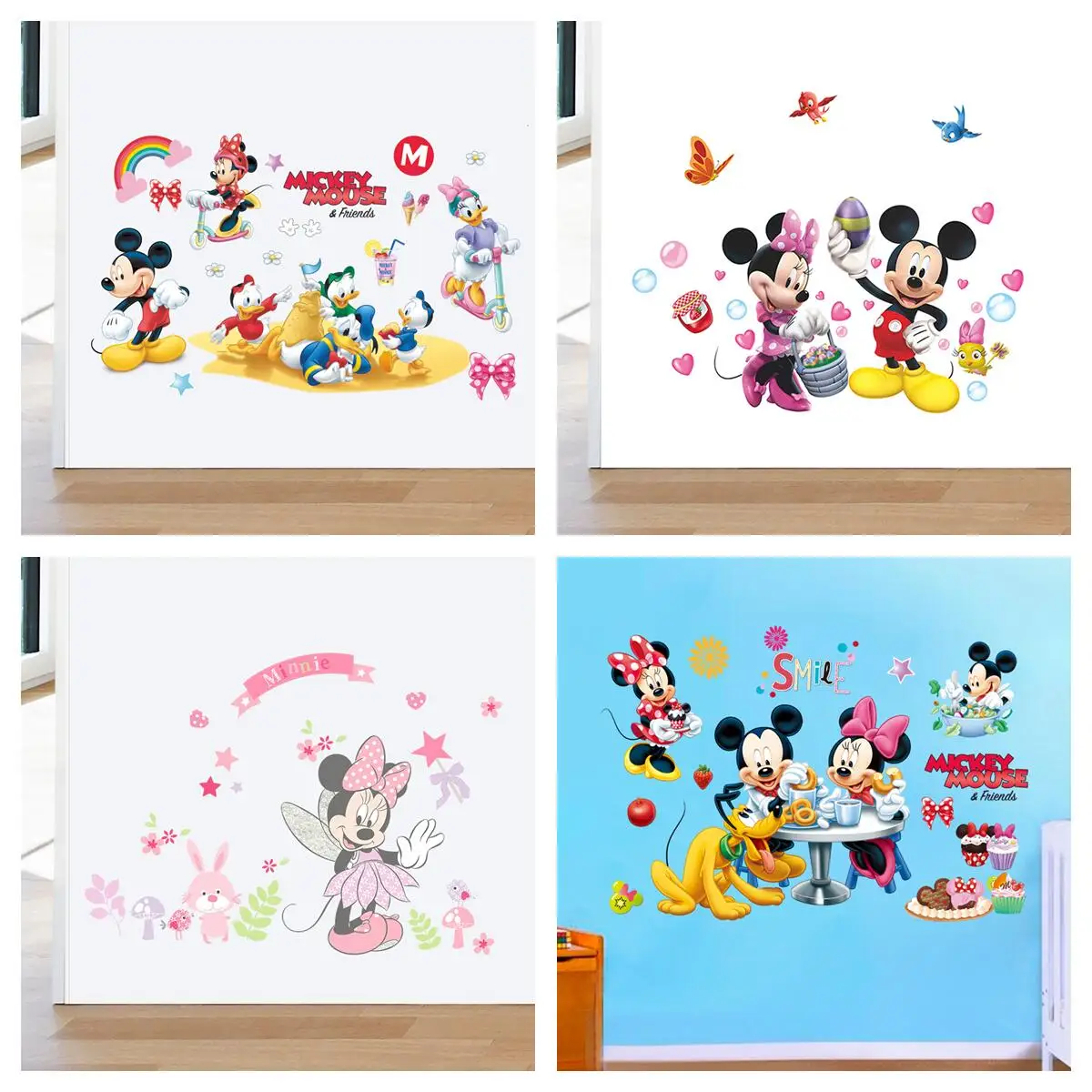 Changer La Langue Sur Disney + Autocollants muraux 3D de dessin animé Disney Mickey Minnie, pour