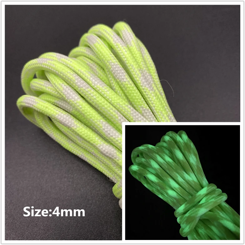 5yards/Lot 2mm 4mm Luminous Rope Para cord For DIY Bracelet