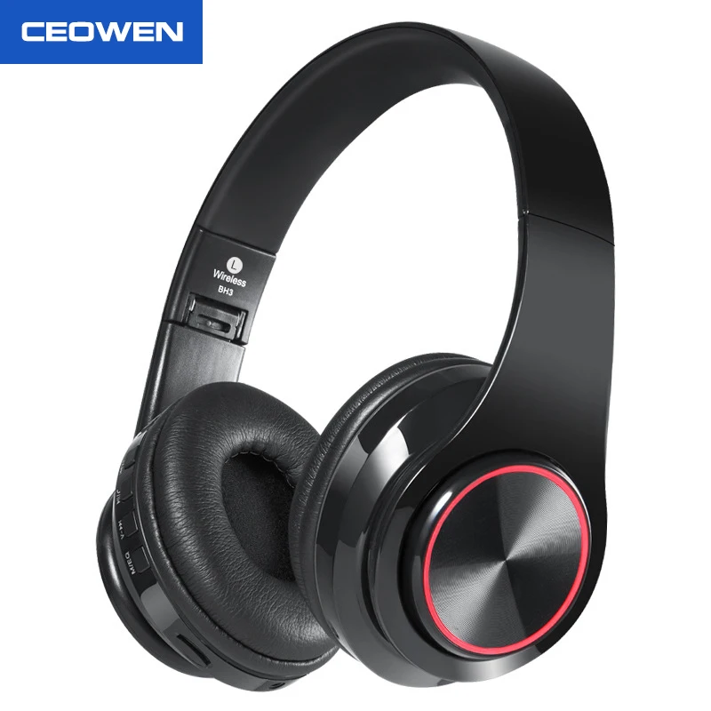 CEOWEN Wireless Bluetooth Headphone Seven Color Lights Foldable Portable Sports Headset With Microphone Support Memory Card | Электроника