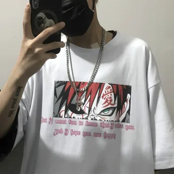 

Anime Naruto Gaara T Shirt Harajuku Tshirt Men Women Korean Style Tee Top Clothes Cotton T-shirt Streetwear