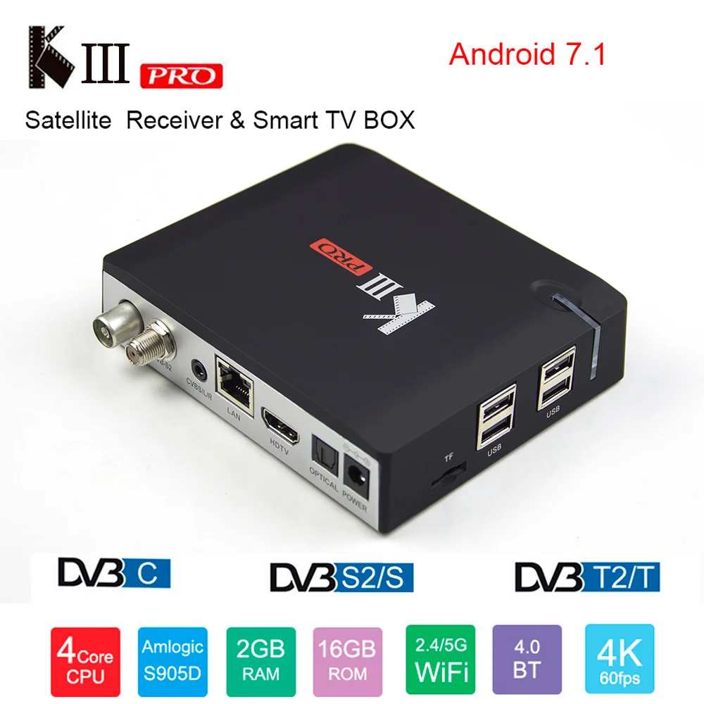 

KIII Pro DVB-S2 DVB-T2 Android 7.1 TV Box 3GB RAM 16GB ROM Amlogic S912 4K Core Combo DVB-C Decoder KI/KII Pro 2GB 16GB TV Box