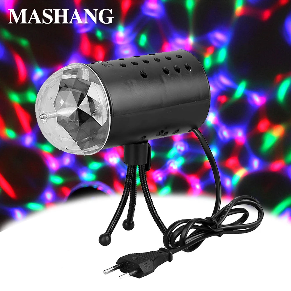 

RGB LED Disco Light DJ Stage Light Auto Rotating Mini DJ Projector Disco Lamp 3W Sound Activation Party Magic Ball Lights