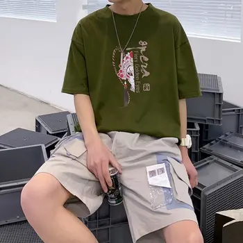 

Hot New Summer Men's T-Shirts Fashion Cotton Round Collar Clothing Half sleeve Leisure Streetwear Short Sport Loose T Shirts Men