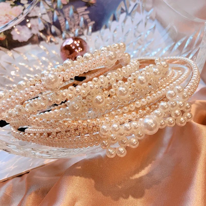 7786 Южная Корея Dongdaemun стиль Мода INS жемчужные аксессуары для волос онлайн знаменитостей тонкие края резинки для волос бисерный браслет B
