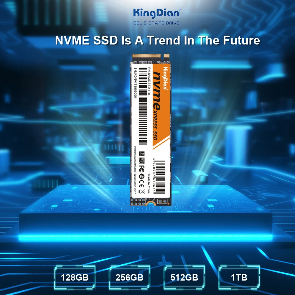 Высокая производительность KingDian твердотельный диск M.2 2280 Pcie NVME жесткий диск 128 256 512 1 ТБ SSD до 1465 МБ/с