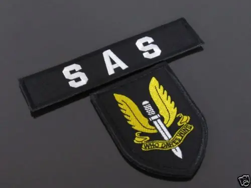 SAS SET OF 2 UKSF Великобритания специальная воздушная служба Британский спецназ SAS патч кто осмелится выиграть Вышитая эмблема патч значок - Цвет: SAS SET OF 2