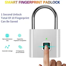 Smart Fingerprint Lock USB Rechargeable Fingerprint Padlock Quick Unlock Zinc Alloy Metal Self Developing Chip For Door Luggage Access Control Smart Fingerprint Lock USB Rechargeable Fingerprint Padlock Quick Unlock Zinc Alloy Metal Self Developing Chip For Door Luggage Access Control