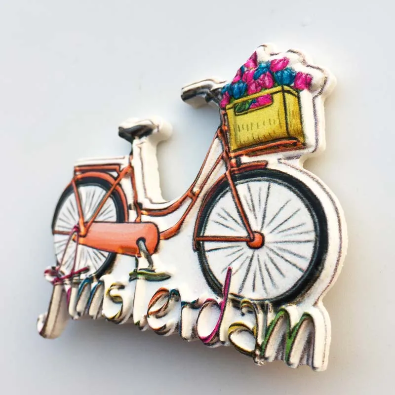 Amsterdam, the Netherlands, street view, tourist souvenirs, magnetic refrigerator stickers