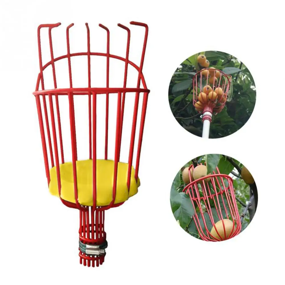 

Fruit Picker Head Tools Aluminum Deep Basket Outdoor Garden Tools Metal Fruits Catcher Harvest Picking