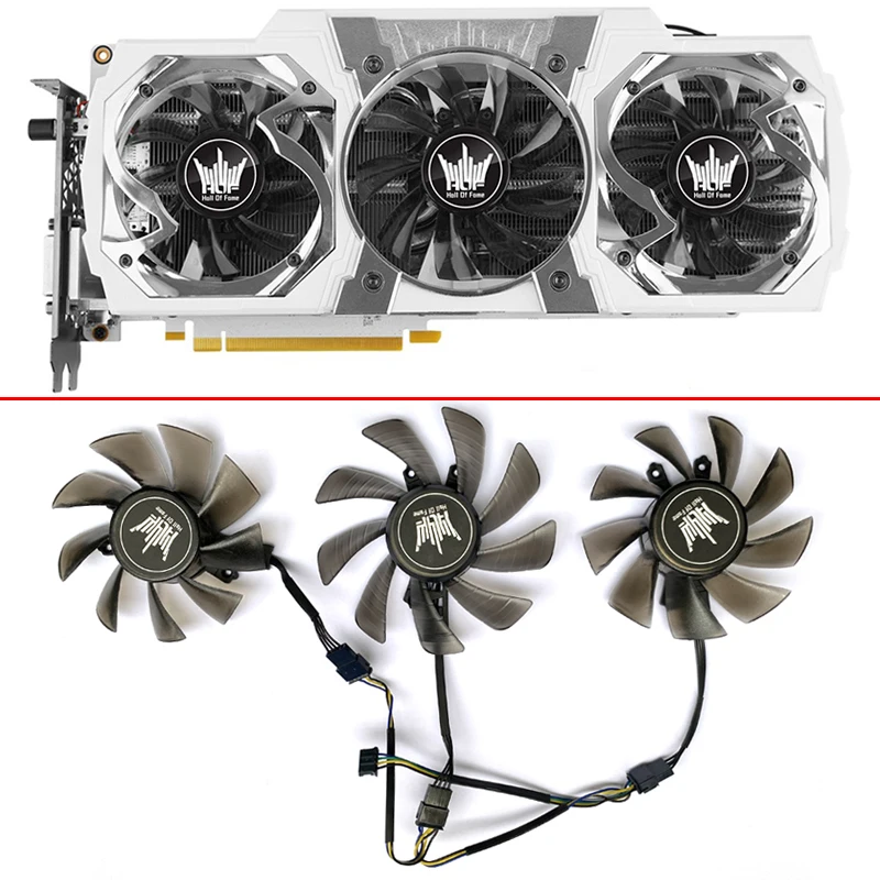 NEW 3PCS 75MM 85MM HOF GTX970 GPU Fan For GALAXY GEFORCE GTX 970 GTX 980 TI HOF Graphics 4PIN FY09015L12LPA  GA91S2U