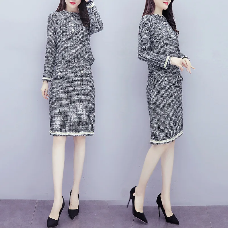 

Graceful Set Dress Women's Autumn 2019 New Style Fashion Debutante Elegant Hong Kong Style Early Autumn Short Skirt