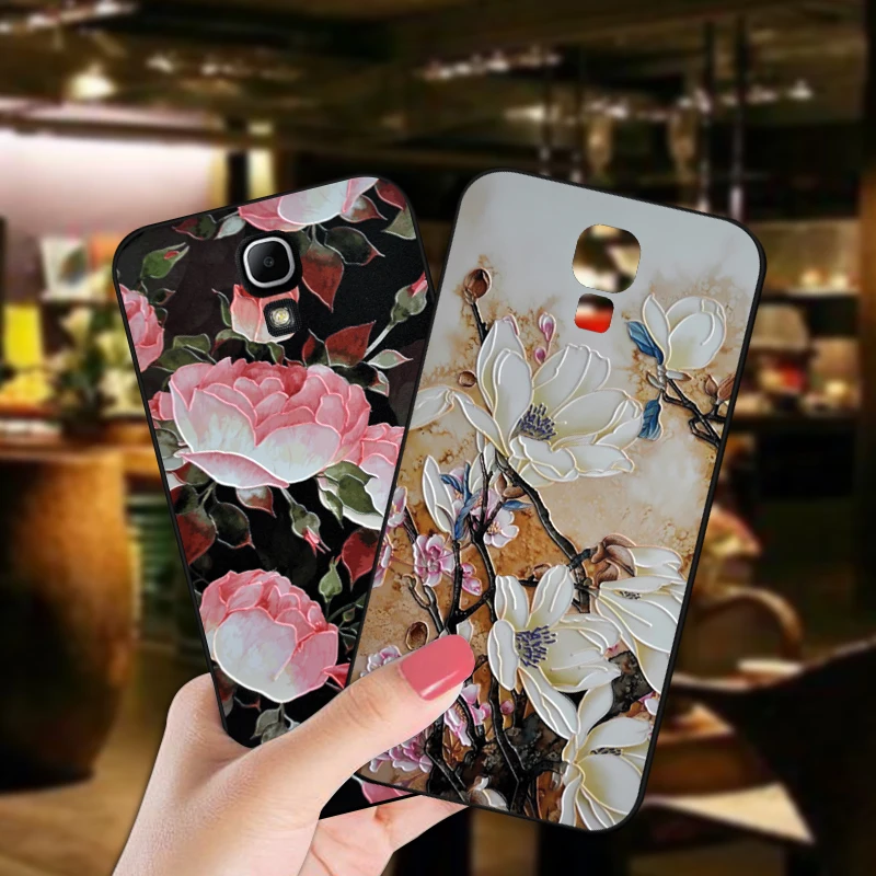 

Retro Flower Soft Silicone Phone Case For Samsung Galaxy Mega 2 G7508Q 3D Relief Floral Back Cover For Samsung Mega 6.3 Coque