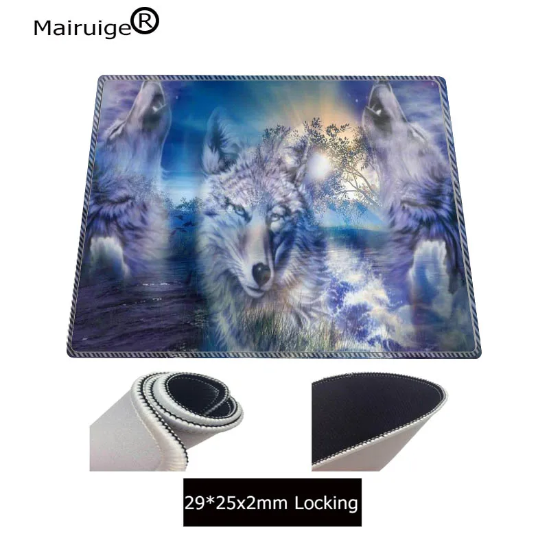  White Wolf Large Gaming Mouse Pad Big Black Lock Edge Keyboard Desk Mousepad Mat Gamer Anti-slip Ru