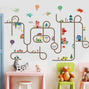 

Cartoon Personality Car Wall Sticker DIY Kids Room Decoration Cute Kindergarten School Classroom Layout Stickers Poster Wall Art
