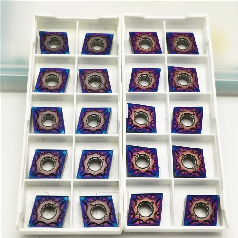 20PCS CNMG120404 Nano blue coating Carbide Insert Turning Tool Turning Milling Cutter CNC Cutting Tool Slot Cutting CNMG 120404