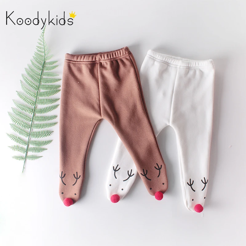 Детские штаны Koodykids осенне-зимние детские леггинсы плотные флисовые модные для