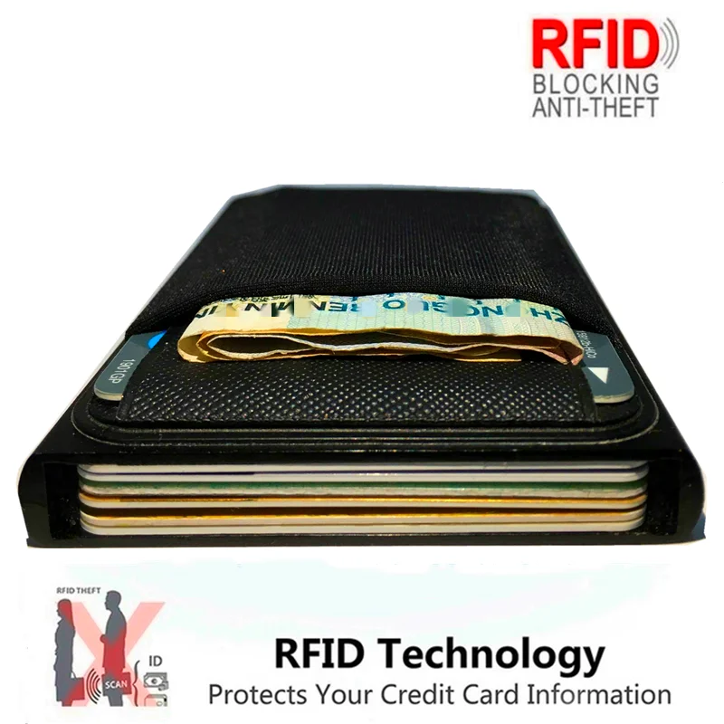 Men Business Aluminum  Cash ID Card Holder RFID Blocking Slim Metal Wallet Coin Purse card case  credit card wallet rfid wallet