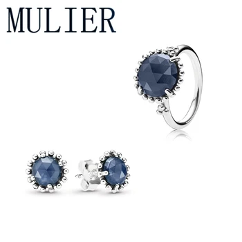 

MULIER 925 Sterling Silver Shining Midnight Crystal Set Gift For Women Original High Quality 1:1 Fashion Jewelry