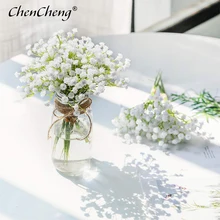 CHENCHENG, 1 шт., белые дышащие искусственные цветы для младенцев, искусственные Гипсофилы, сделай сам, Цветочные букеты, свадебное украшение для дома, осень