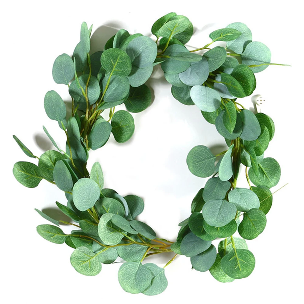 

New Simulation Eucalyptus Round Cane Silk Cloth Artificial Rattan Leaves Vines Garland Wedding Backdrop Arch Wall Decoration